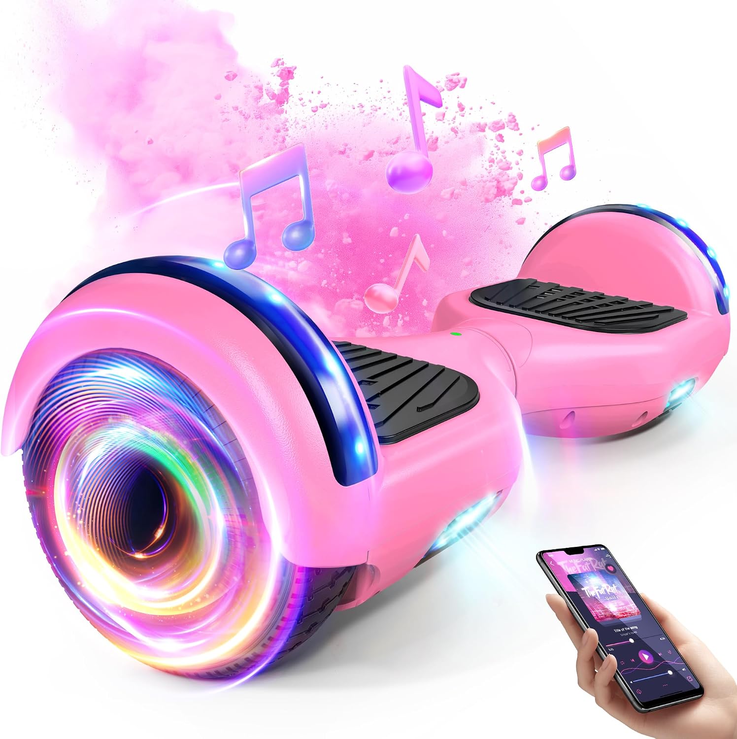 Hoverboard 6,5 pouces SISIGAD auto-équilibré avec Bluetooth et lumières LED pour enfants et adolescents pour une conduite stable et ludique.
