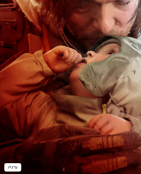Illustration officielle de death stranding 2 jeu PlayStation 5 montrant le héros dans un environnement spectaculaire et immersif.
