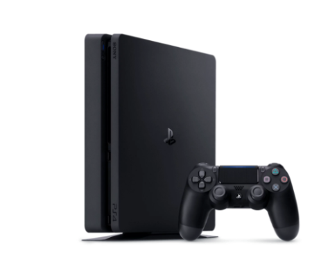 PlayStation 4 d’occasion reconditionnée avec manette sans fil et accessoires prêts à jouer.