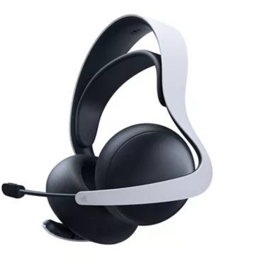 Casque-micro sans fil PULSE Elite blanc et noir offrant un son immersif et un confort optimal pour le gaming.