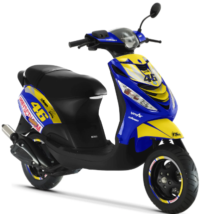 Piaggio Zip 50 2026 noir stationné en ville, scooter urbain compact et économique pour les déplacements quotidiens.