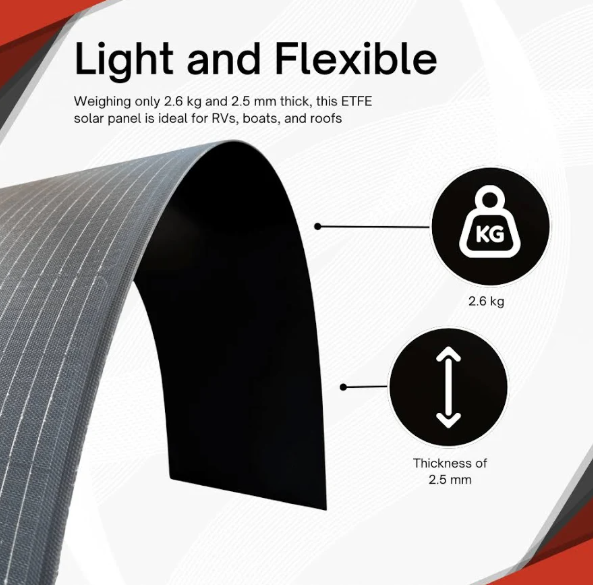Panneau solaire flexible etfe 130 w haute performance – Image 2