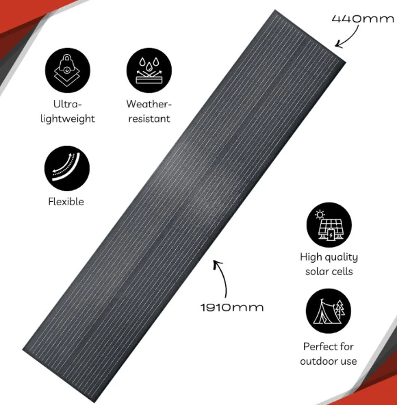 Panneau solaire flexible ETFE 130 W installé sur un toit de van pour produire une énergie autonome et durable avec haute efficacité solaire.