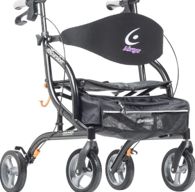 Airgo eXcursion rollator déambulateur tout terrain léger avec grandes roues, siège intégré et structure pliable pour les déplacements quotidiens en toute sécurité.