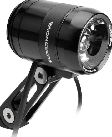 Phare avant Supernova V1280 noir pour vélo électrique avec éclairage LED puissant et lentille Terraflux 4.