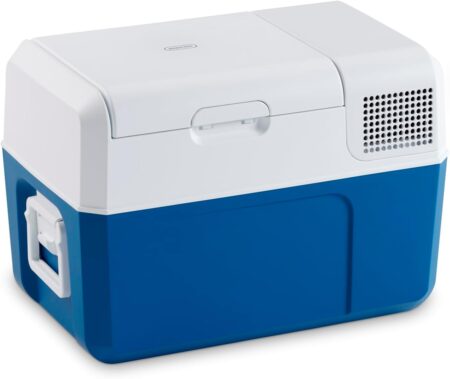 Glacière à compresseur Mobicool MCF40 38 litres portable avec alimentation 12V 24V 230V pour voiture, camping-car, camion et activités outdoor.